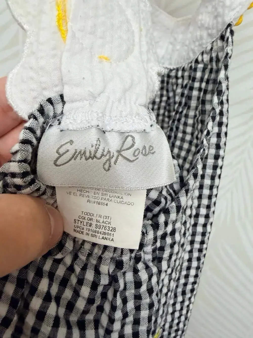 Emily Rose Toddler Girl Bumble Bee Embroidered Seersucker Gingham Dress Size 3T